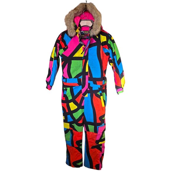 Youth BLMG BLUE MAGIC AIR DANCE Color Block Winter Snowboard Ski Suit sz 8 - Picture 1 of 16